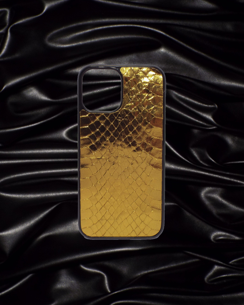 Real snake gold leather cover