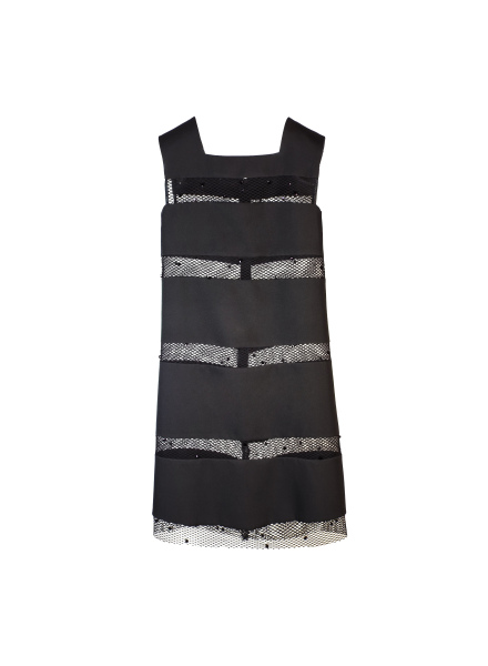 Dress in cady and sport mesh