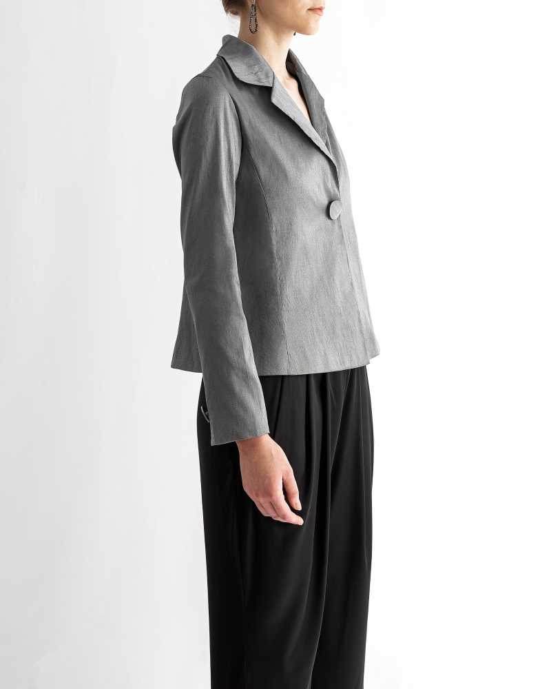 Gray-silver jacket in shantung 