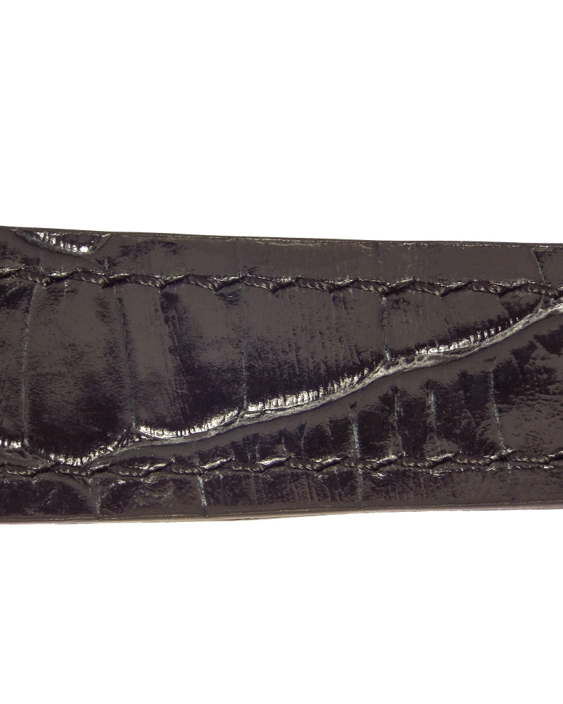 Pouch in black croco leather