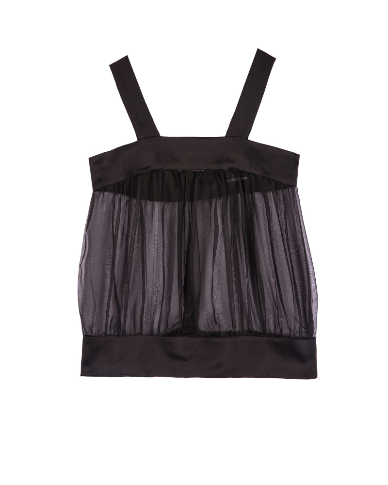 Top in fine silk chiffon and satin