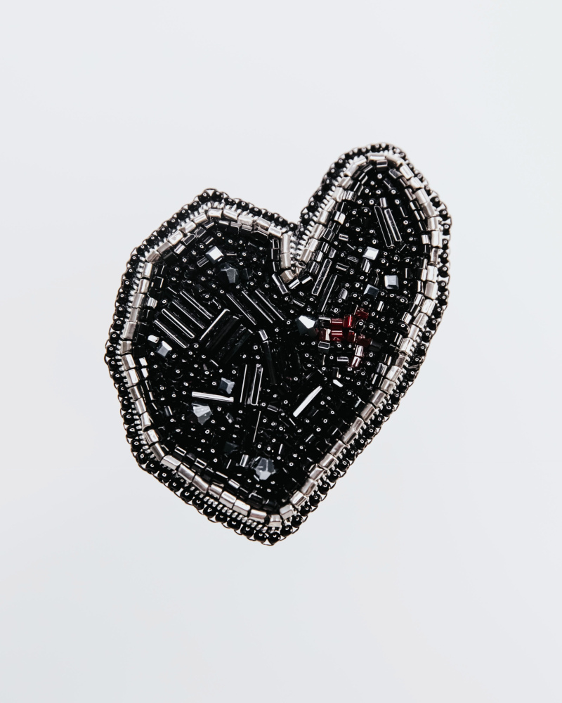 Brooch “Abstract Heart” made with Swarovski crystals 